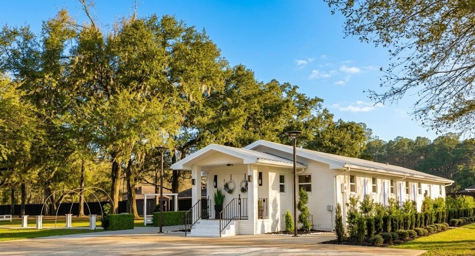 Timeless Event Venue bright exterior during the daytime